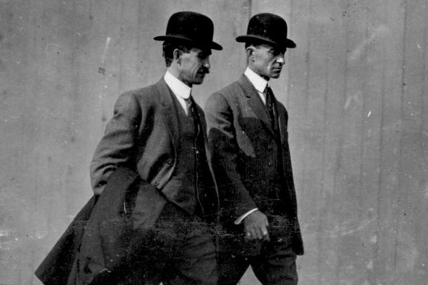 Wright brothers walking