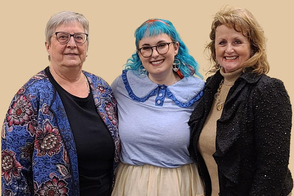Student Award recipient Avery Brock with Bette Sydelko and Penny Profitt