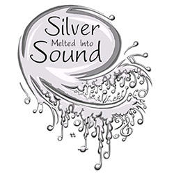 Musical image with text "Silver Melted Into Sound"