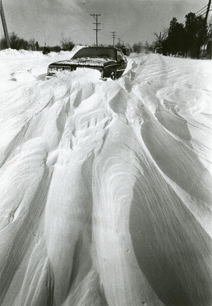 A car in a snow bank