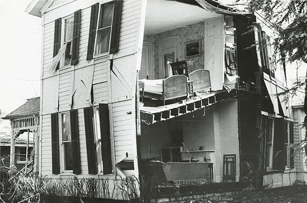 A home heavily damaged by the Xenia tornado.