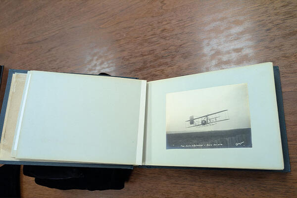 Callizo album open after conservation treatment