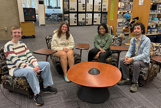 Library Student Advisory Board members seated in the Educational Resource Center
