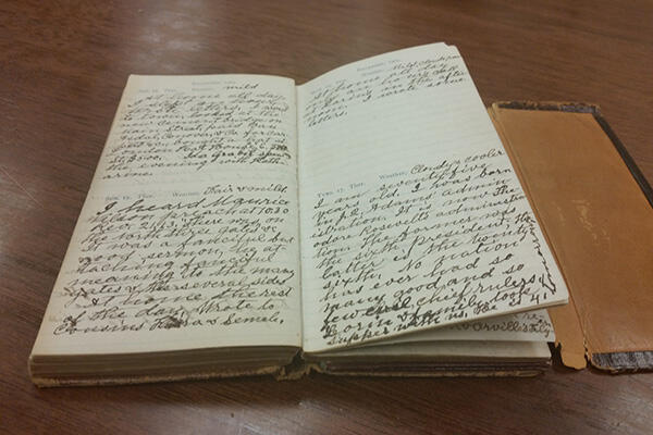 Bishop Milton Wright's 1903 Diary in open position.