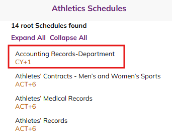 Instructional image showing how to select a record series on the Versatile website