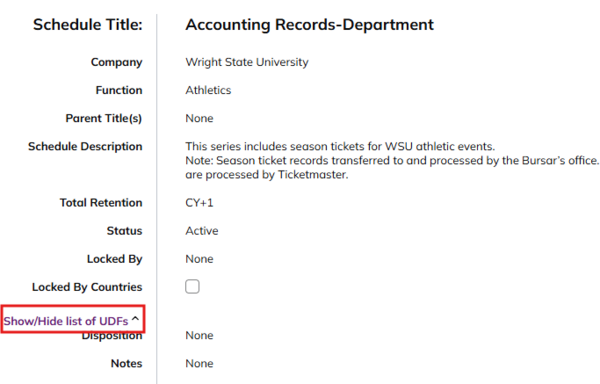 Instructional image showing how to show or hide the list of UDFs