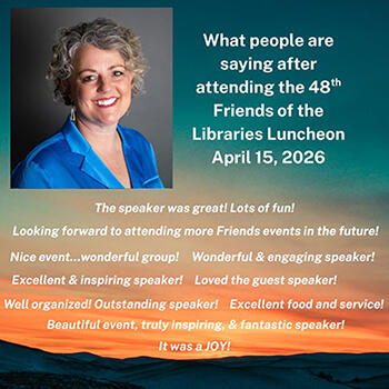 Photo of Emily Morgan with text from luncheon survey
