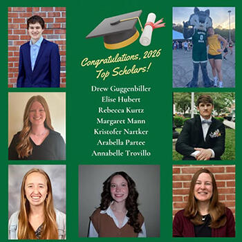 Image showing 2026 Top Scholar recipients along with their names