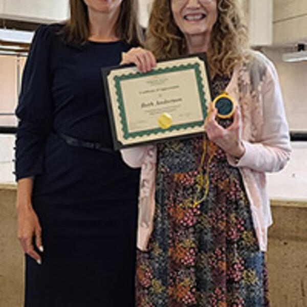 Image of Mandy Shannon, Associate University Librarian; Beth Anderson, Information Desk Evening Supervisor