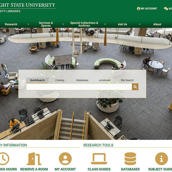 Screenshot of the University Libraries' website homepage