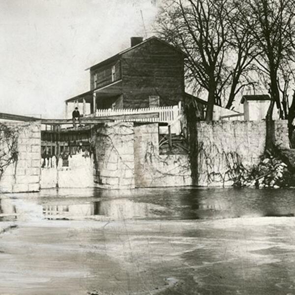 Old Miami-Erie Canal lock and lock keeper’s dwelling near Findlay St. & Mad River, Dayton 
