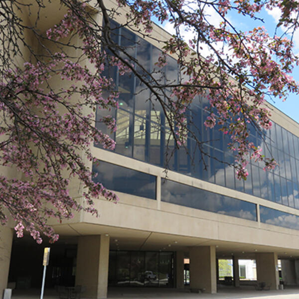 Exterior image of the Paul Laurence Dunbar Library at Wright State University
