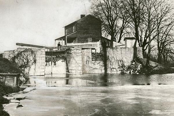 Old Miami-Erie Canal lock and lock keeper’s dwelling near Findlay St. & Mad River, Dayton