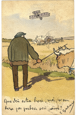 image of French postcard sent to Katharine Wright to her nephew