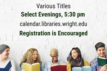 Image with people reading telling general info on book club discussions